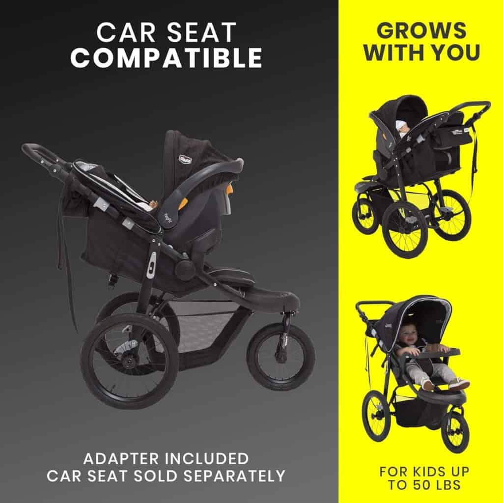 Jeep Hydro Sport Plus Jogger de Delta Children, incluye adaptador para asiento de coche, color negro Jeep Hydro Sport Plus Jogger de Delta Children, incluye adaptador para asiento de coche, color negro