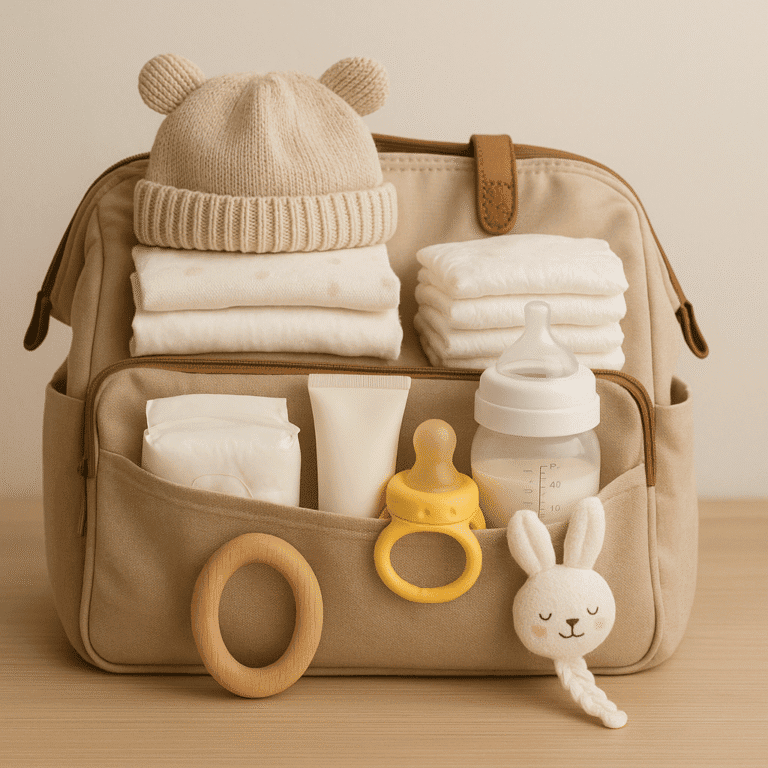 🍼 Qué llevar en la pañalera del bebé (Lista completa 2025)