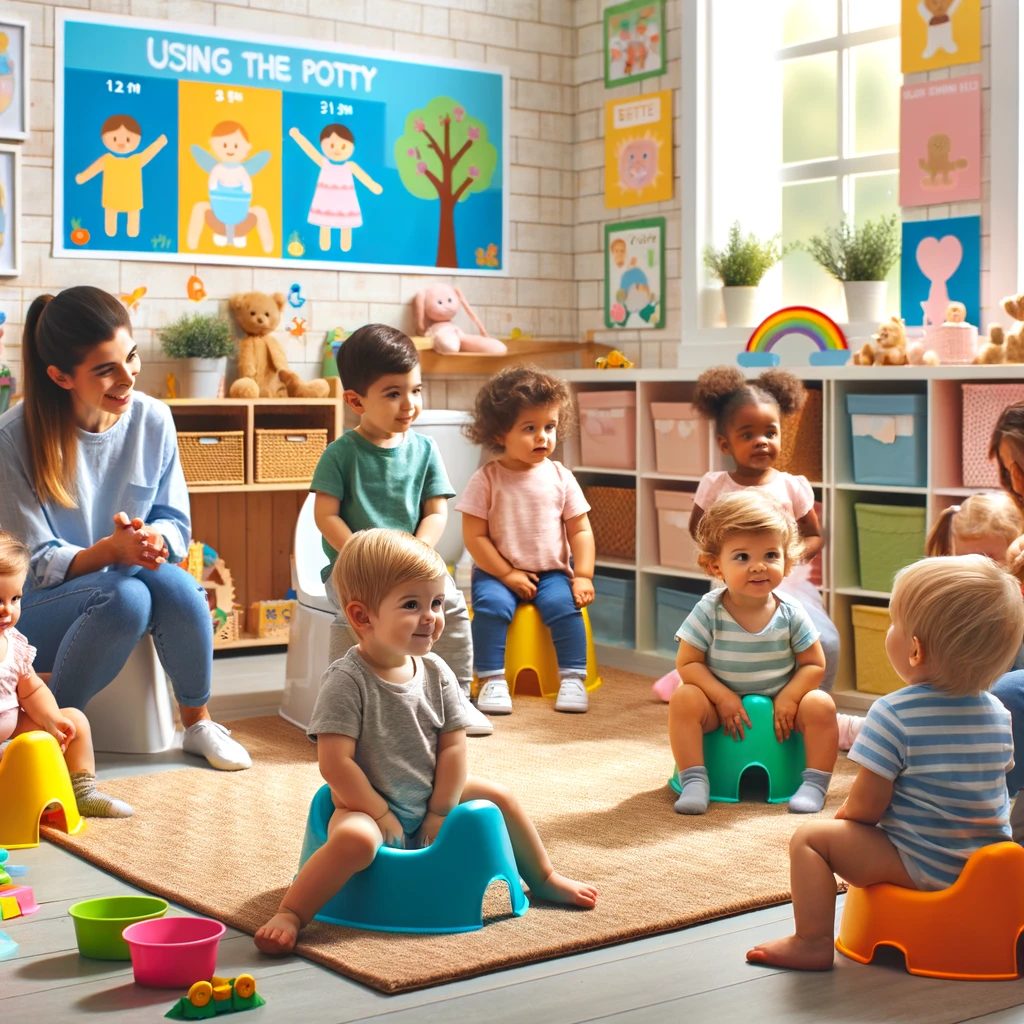 niños aprendiendo ir al baño